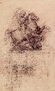 LEONARDO da Vinci Study Fur the Trivulzio-monument oil on canvas